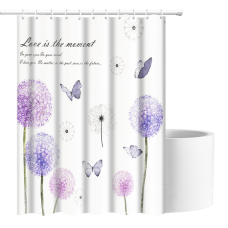 Шторка для ванни з поліестеру водонепроникна Bathlux 180x180 см з кільцями, фіранка для ванної кімнати