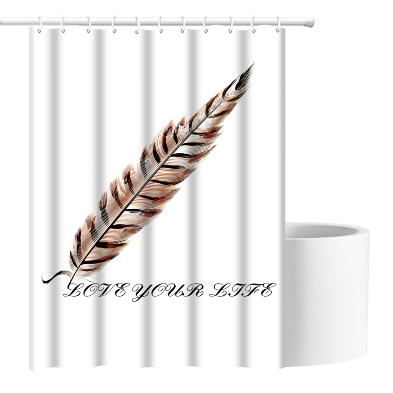 Шторка для ванни з поліестеру водонепроникна Bathlux 180x180 см з кільцями, фіранка для ванної кімнати