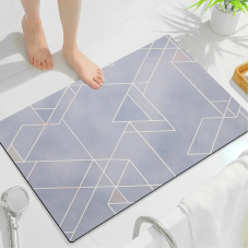 Килимок для ванної кімнати та душу з діатоміту Bathlux 50х80 см з прогумованою основою поглинаючий, Сірий