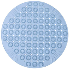 Силіконовий круглий килимок протиковзкий Bathlux на присосках для ванни та душу 55х55 см, Блакитний