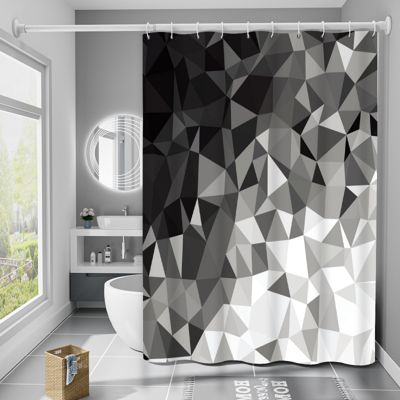 Шторка для ванни з поліестеру водонепроникна Bathlux 180x180 см з кільцями, фіранка для ванної кімнати