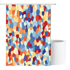 Шторка для ванни з поліестеру водонепроникна Bathlux 180x180 см з кільцями, фіранка для ванної кімнати