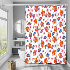 Шторка для ванни з поліестеру водонепроникна Bathlux 180x180 см з кільцями, фіранка для ванної кімнати