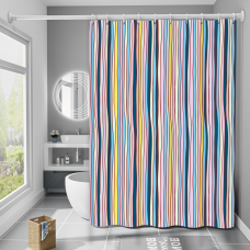 Шторка для ванни з поліестеру водонепроникна Bathlux 180x180 см з кільцями, фіранка для ванної кімнати