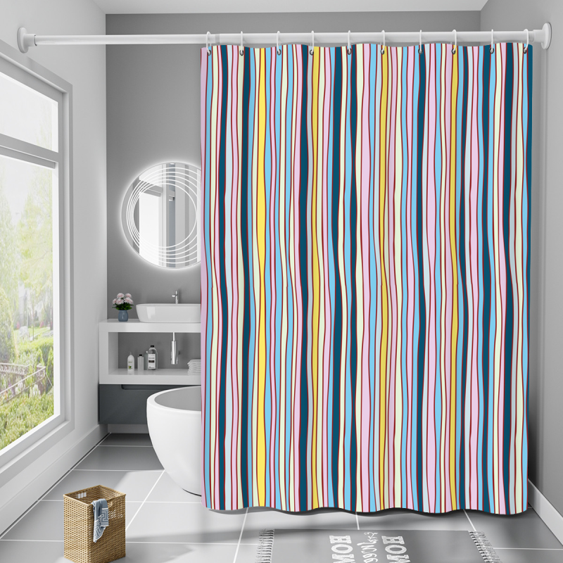 Шторка для ванни з поліестеру водонепроникна Bathlux 180x180 см з кільцями, фіранка для ванної кімнати