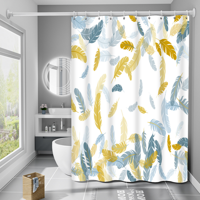 Шторка для ванни з поліестеру водонепроникна Bathlux 180x180 см з кільцями, фіранка для ванної кімнати