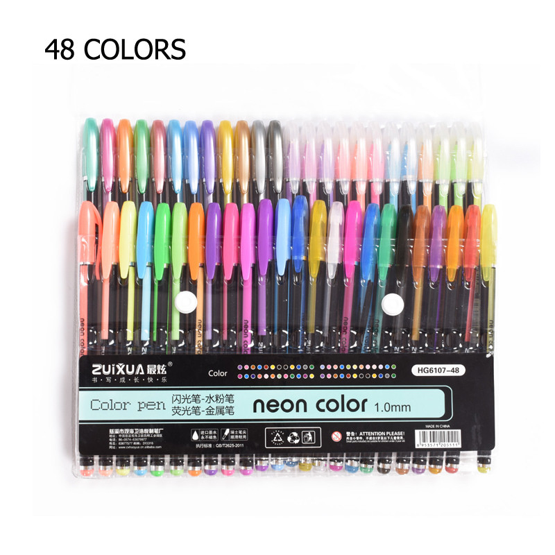 Набір кольорові гелеві ручки 48шт Neon Color