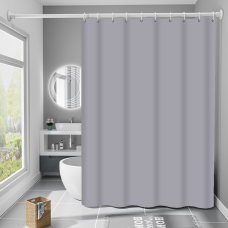 Шторка для ванної та душу з кільцями Bathlux 180x180 см водовідштовхувальна, світло-сіра