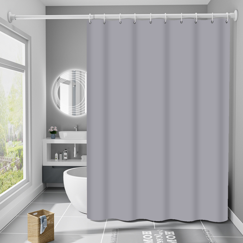 Шторка для ванної та душу з кільцями Bathlux 180x180 см водовідштовхувальна, світло-сіра