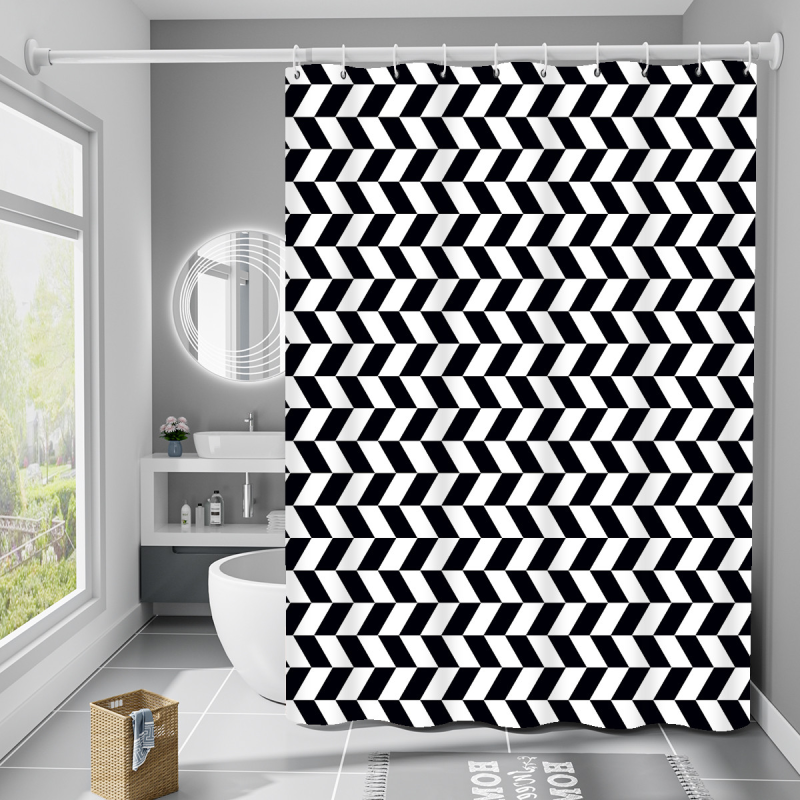 Шторка для ванни з поліестеру водонепроникна Bathlux 180x180 см з кільцями, фіранка для ванної кімнати