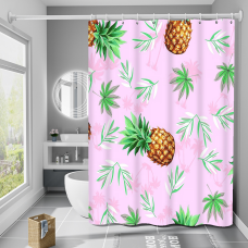 Шторка для ванни з поліестеру водонепроникна Bathlux 180x180 см з кільцями, фіранка для ванної кімнати