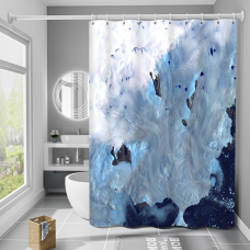 Шторка для ванни з поліестеру водонепроникна Bathlux 180x180 см з кільцями, фіранка для ванної кімнати