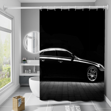 Шторка для ванни з поліестеру водонепроникна Bathlux 180x180 см з кільцями, фіранка для ванної кімнати