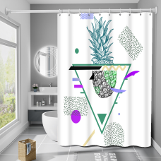 Шторка для ванни з поліестеру водонепроникна Bathlux 180x180 см з кільцями, фіранка для ванної кімнати