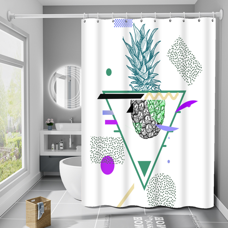 Шторка для ванни з поліестеру водонепроникна Bathlux 180x180 см з кільцями, фіранка для ванної кімнати