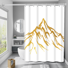 Шторка для ванни з поліестеру водонепроникна Bathlux 180x180 см з кільцями, фіранка для ванної кімнати