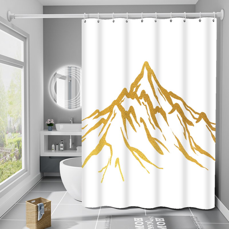 Шторка для ванни з поліестеру водонепроникна Bathlux 180x180 см з кільцями, фіранка для ванної кімнати