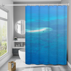 Шторка для ванни з поліестеру водонепроникна Bathlux 180x180 см з кільцями, фіранка для ванної кімнати