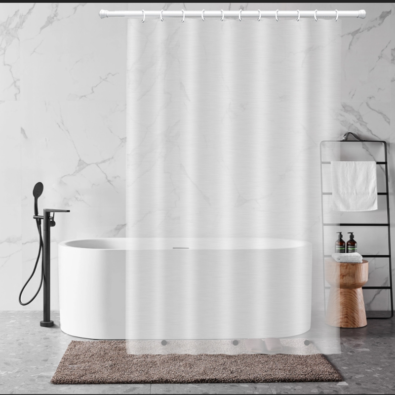 Шторка для ванни з поліестеру водонепроникна Bathlux 180x180 см з кільцями, фіранка для ванної кімнати