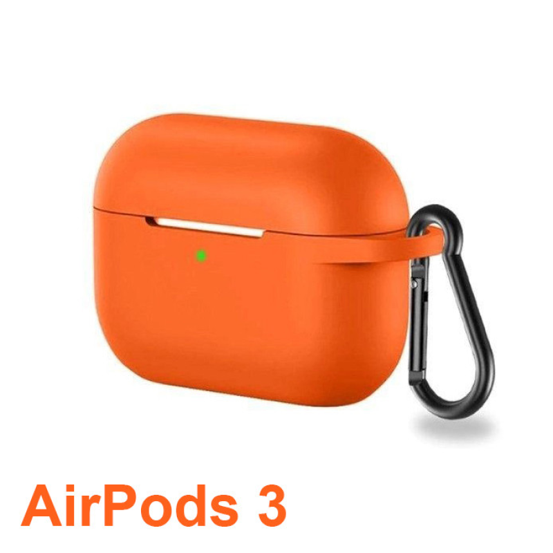 Чохол силіконовий HOCO для Apple AirPods 3 з карабіном Чохол для навушників Оранжевий