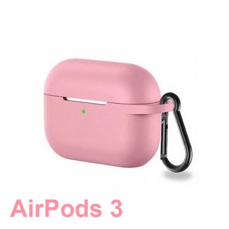 Чохол силіконовий HOCO для Apple AirPods 3 з карабіном Чохол для навушників Рожевий