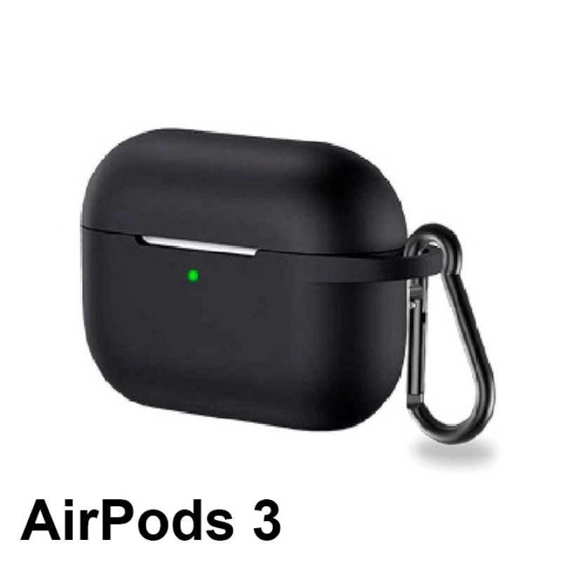 Чохол силіконовий HOCO для Apple AirPods 3 з карабіном Чохол для навушників Чорний