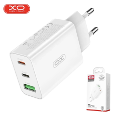 Мережевий зарядний пристрій XO L101 PD + QC3.0 1USB/2Type-C/20W зарядний блочок для телефону Білий