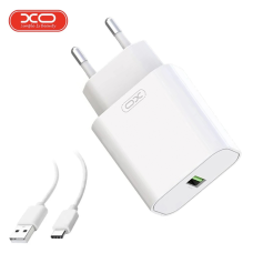 Мережевий зарядний пристрій з кабелем USB - Type-C XO L103 18W QC3.0 1USB/3A Білий