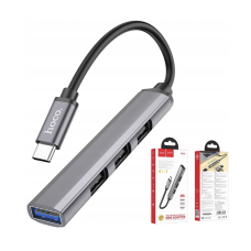 USB HUB HOCO HB26 4 in 1 Type-C to USB 3.0 + USB 2.0х3 Розгалужувач для ноутбука Сталевий