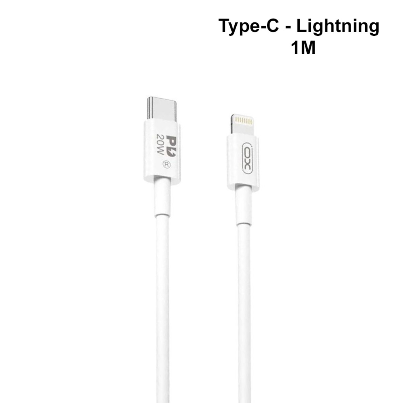 Кабель для заряджання USB XO NB-Q189 Type-C - Lightning 1М шнур для телефону Білий