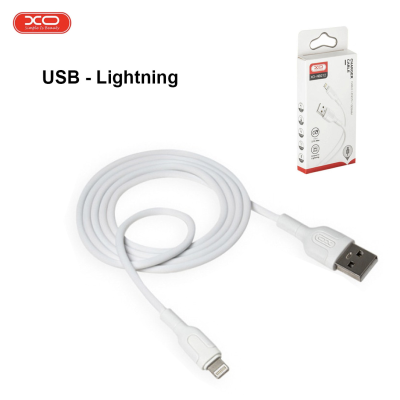 Кабель для заряджання та синхронізації USB XO NB212 USB - Lightning 1М Білий