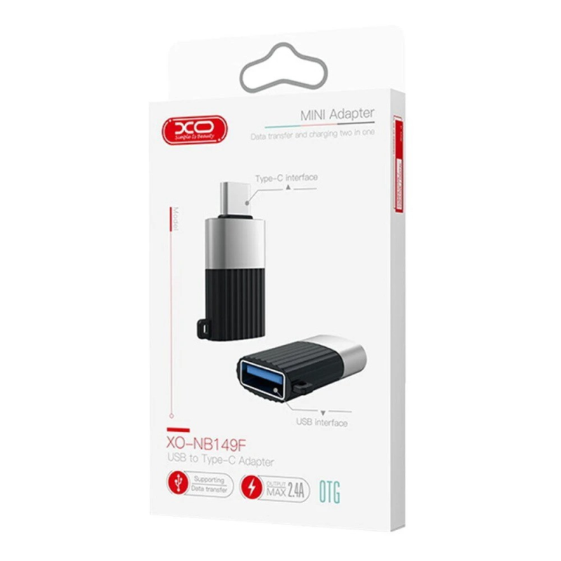 Перехідник OTG XO NB149F для синхронізації даних USB - Type-C Чорний