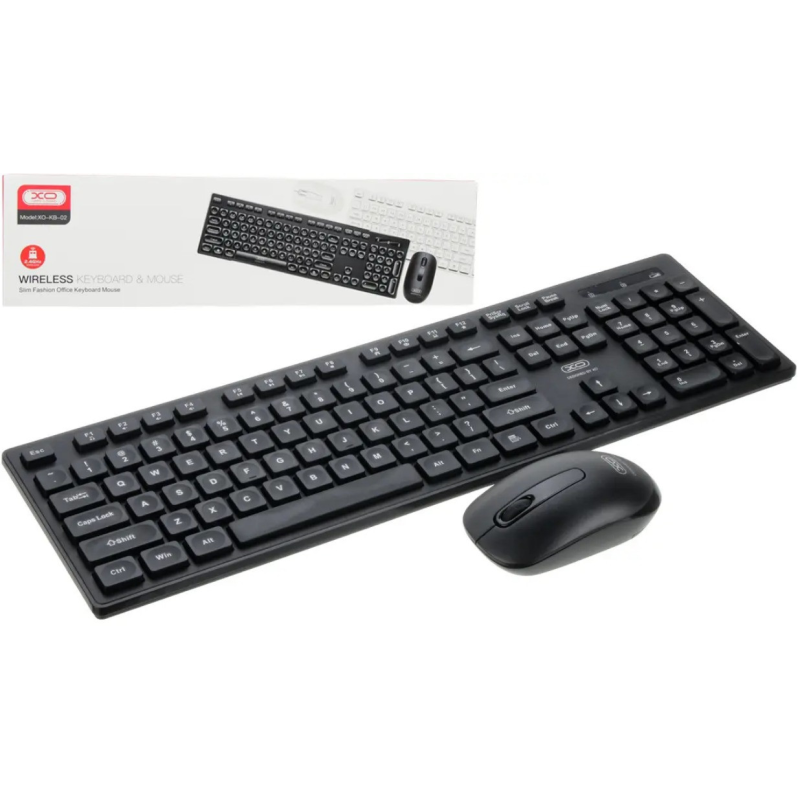 Бездротова клавіатура з мишкою XO KB-02 бездротовий комплект клавіатура та мишка, Чорний