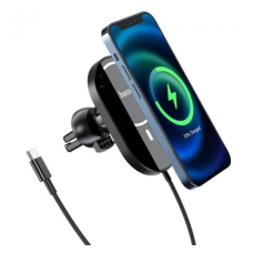Холдер HOCO CA90 з підтримкою MagSafe 15W Автомобільний магнітний тримач для телефону із зарядкою Чорний