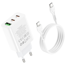 СЗУ зарядний пристрій HOCO C99A PD20W QC3.0 1USB/2Type-C/3A з кабелем для заряджання Type-C - Lightning Білий