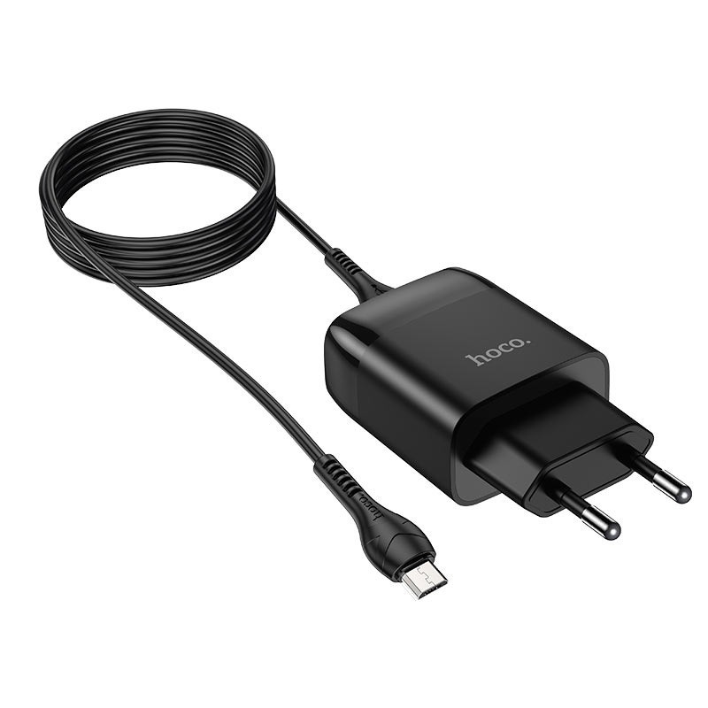 СЗУ зарядний пристрій HOCO C72Q QC3.0 1USB/2A з кабелем для заряджання USB - MicroUSB Чорний