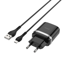 СЗУ зарядний пристрій HOCO C12Q Smart QC3.0 1USB/3A з кабелем для заряджання USB - MicroUSB, Чорний