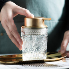 Дозатор для рідкого мила, миючих засобів, скляний Bathlux 200 мл