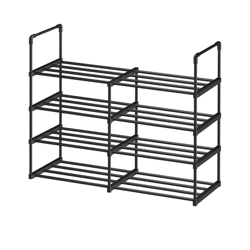 Модульна поличка для взуття, чорний органайзер на 4 полички для прихожої 85x72x28 см Чорна