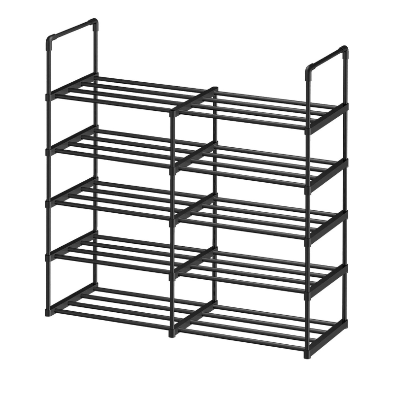 Модульна поличка для взуття, чорний органайзер на 5 поличок для прихожої 85x90x28 см Чорна