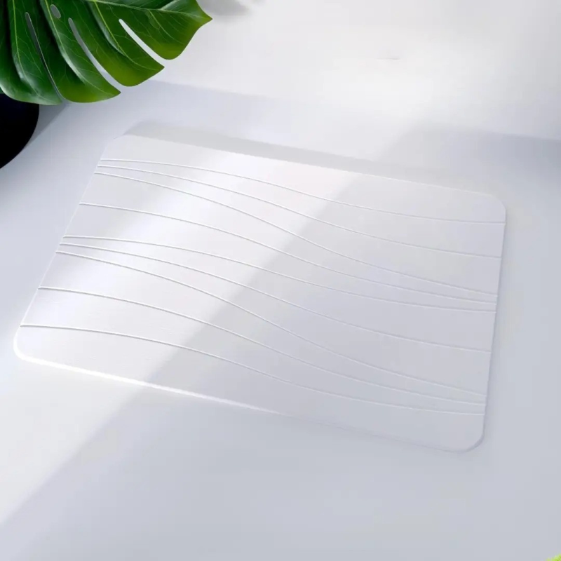 Килимок універсальний для ванної кімнати та душу, кухні, передпокою, кам“яний, 60х39 см, з діатоміту, білого кольору