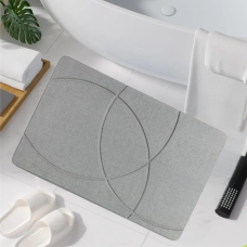 Килимок універсальний для душу і ванної кімнати, кухні, передпокою кам“яний 60х39 см з діатоміту колір сірий