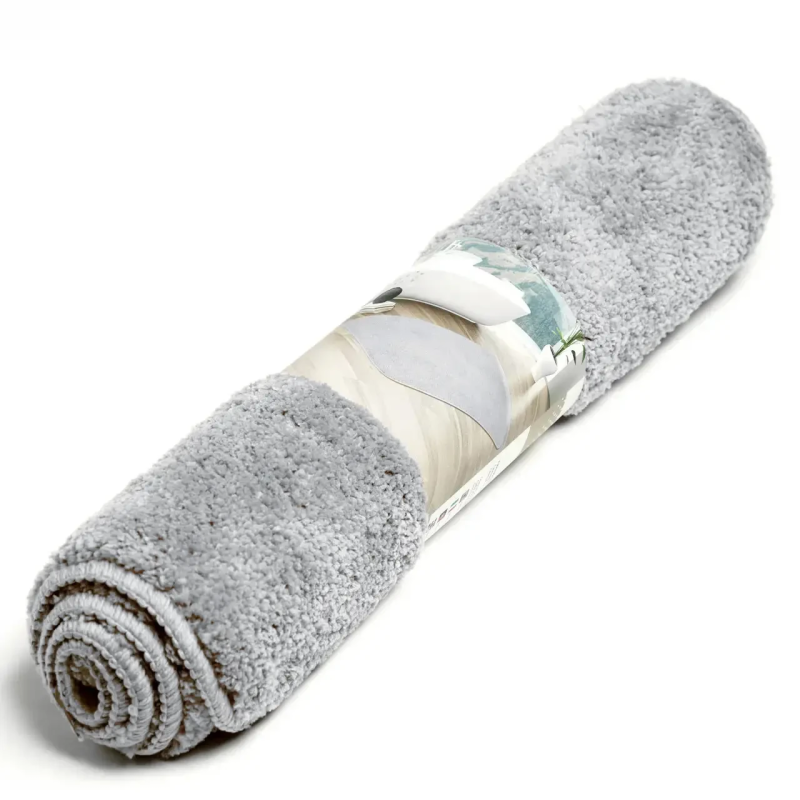 Килимок для ванни та душу Bathlux м“який тканинний прогумований, нековзний 70*45 Сірий