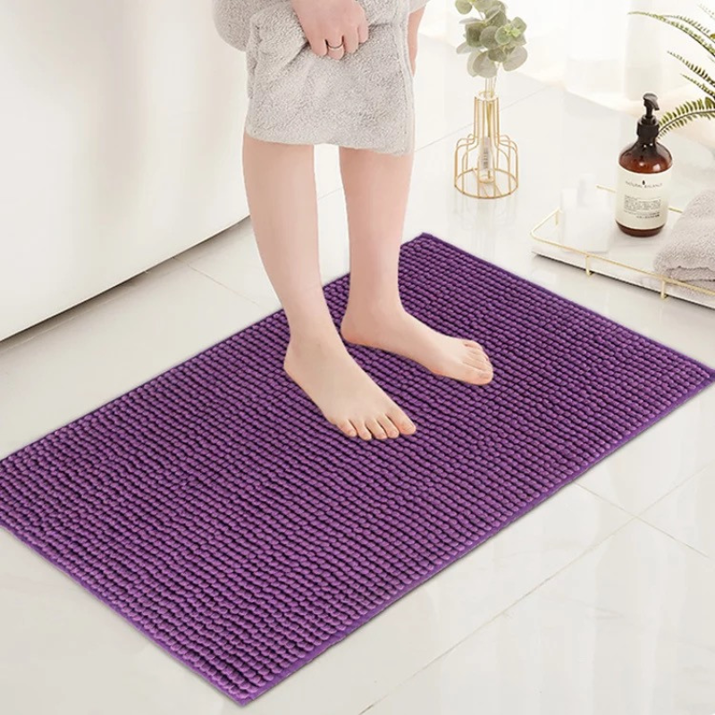 Килимок для ванни та душу Bathlux м“який довгий ворс, нековзний 80*50 Фіолетовий