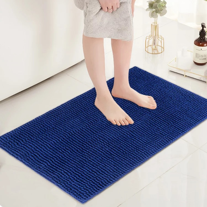 Килимок для ванної кімнати та душу з м“яким ворсом Bathlux 80*50 із спеціального нековзного матеріалу Синій