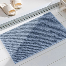 Килимок для ванної та душу з м“якого довгого ворсу Bathlux 80*50 см нековзкий, прогумований Блакитний