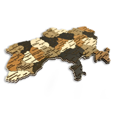 Мапа України з натурального дерева на стіну 33х23 см, карта України на подарунок