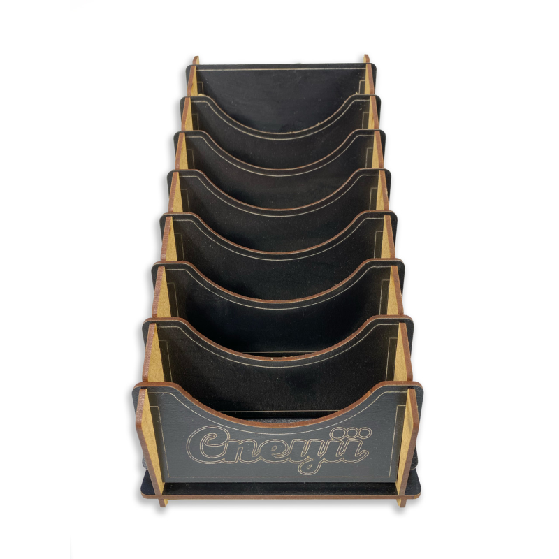 Підставка-органайзер для спецій із натурального дерева в чорному кольорі 20х14.5х20 см