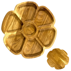 Деревʼяна тарілка з натурального дерева діаметр 30,5 см, висота 2 см, тарілка для закусок