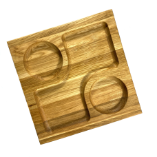 Деревʼяна тарілка прямокутна з натурального дерева для закусок, закусочна тарілка 25х25х2,5 см